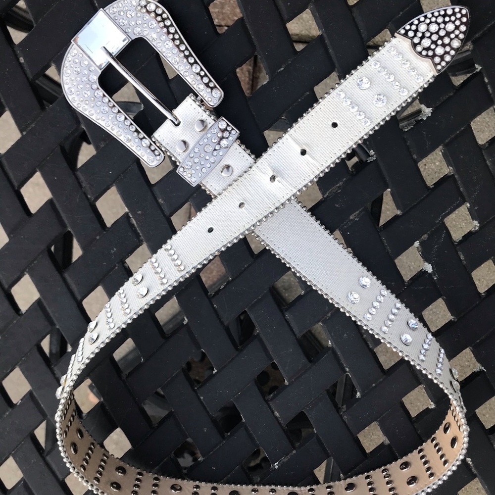 Miss Me Rhinestone Studded Belt Size Small
